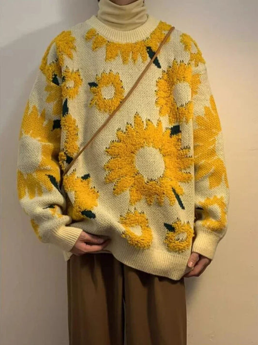 Japanischer Retro-Baggy-Pullover für Männer (Wolffmode) für Frühling und Herbst