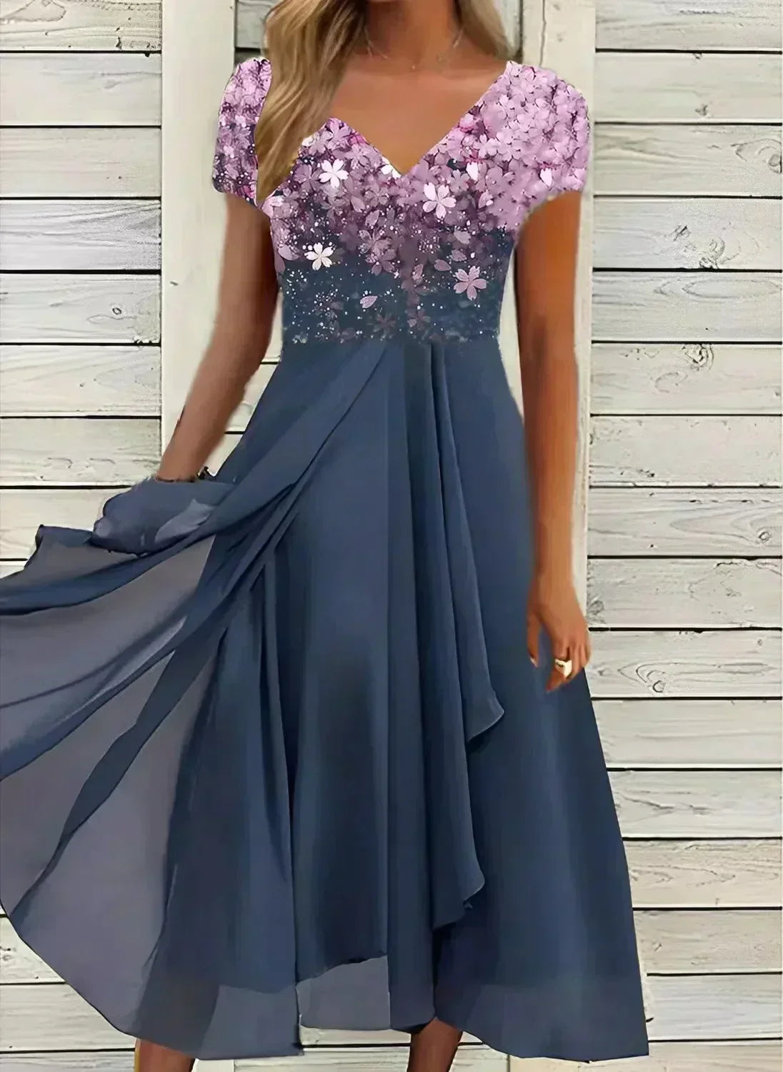 Wolffmode: Elegantes und vielseitiges Chiffon-Partykleid für Damen