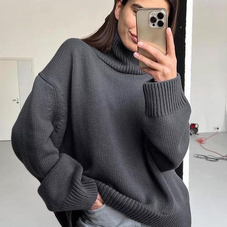 Bequemer Oversize-Rollkragenpullover