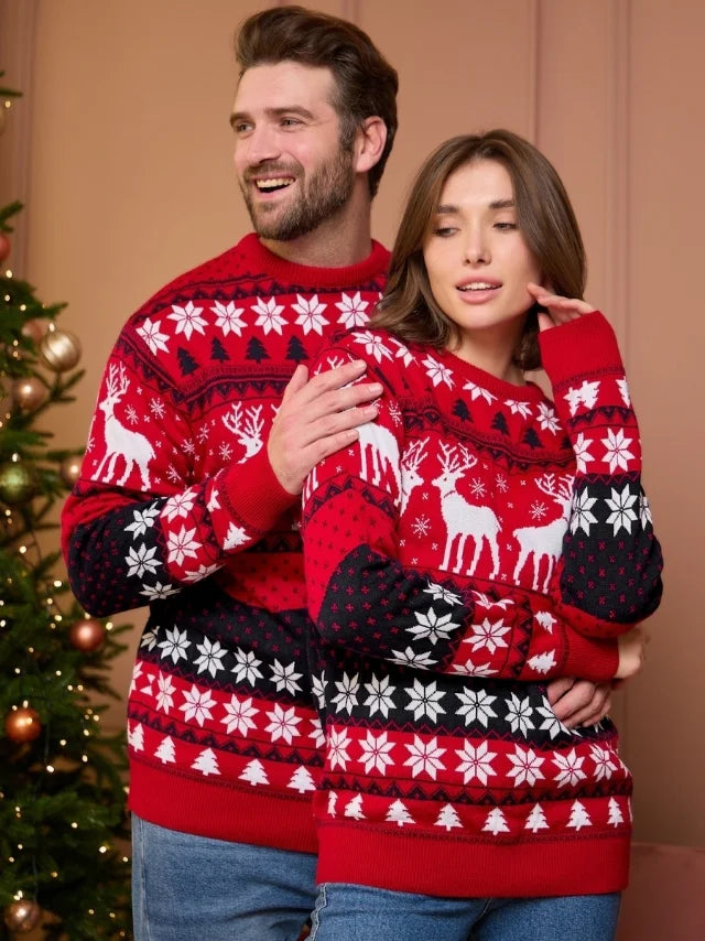 WOLFFMODE Ugly Christmas Sweater: Warm Knit Pullover for Women, Men, and Children