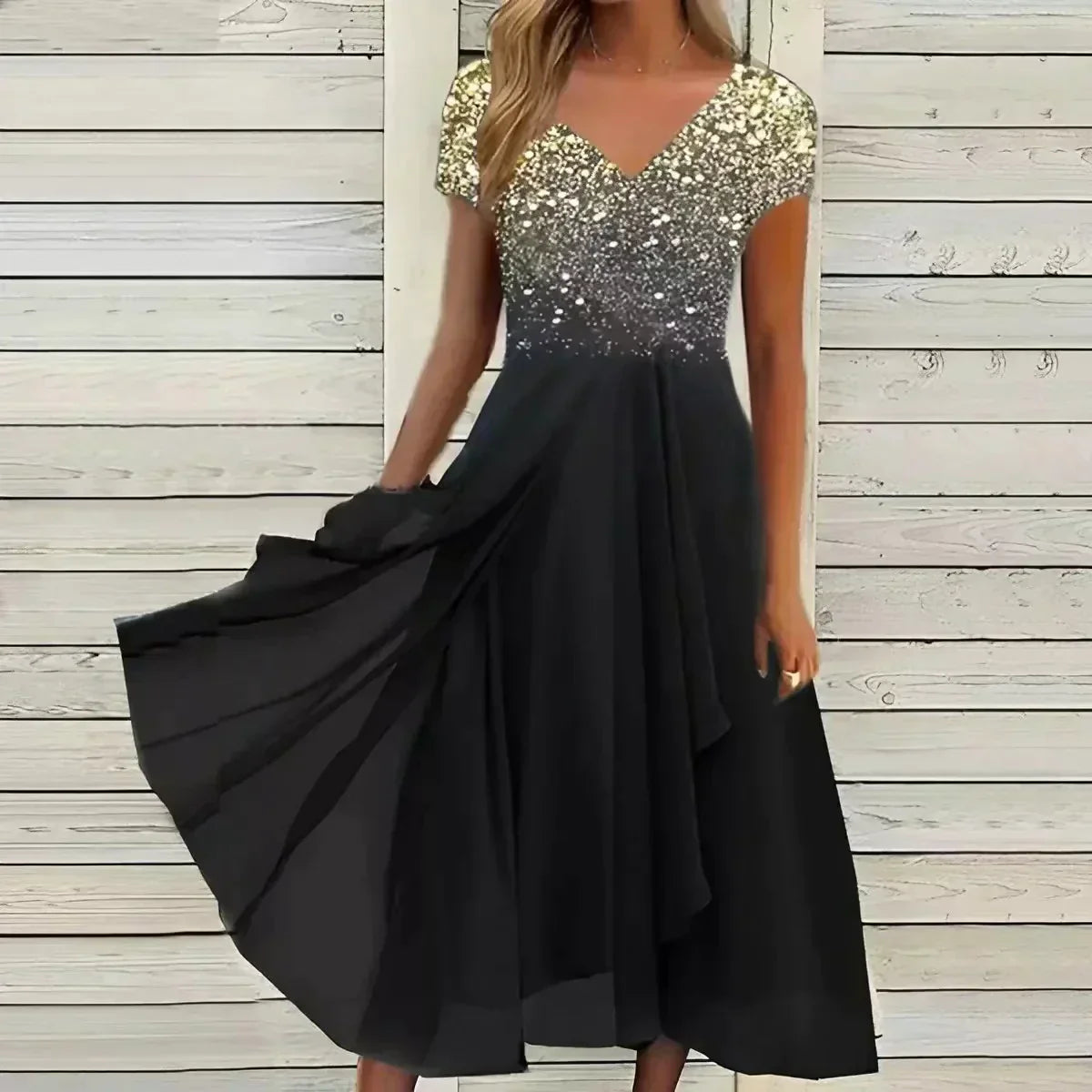 Wolffmode: Elegantes und vielseitiges Chiffon-Partykleid für Damen