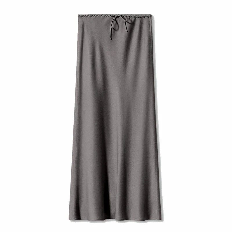 Clara™: Langer Satin-Maxirock mit hoher Taille