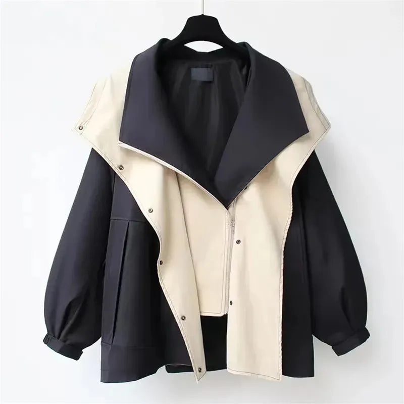 WolffMode Loose-fitting Trench Coat with Hood