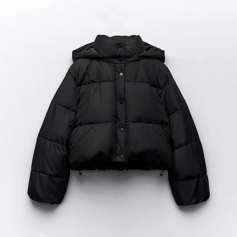 Short hooded puffer jacket