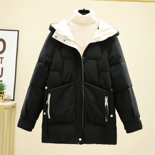 Womens Stylish Warm Hooded Winter Casual Jacket by WOLFFMODE