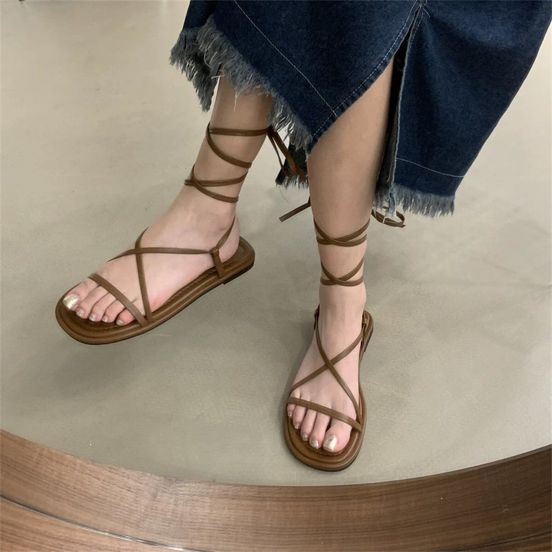 WolffMode Casual Sandal with Crossover Straps