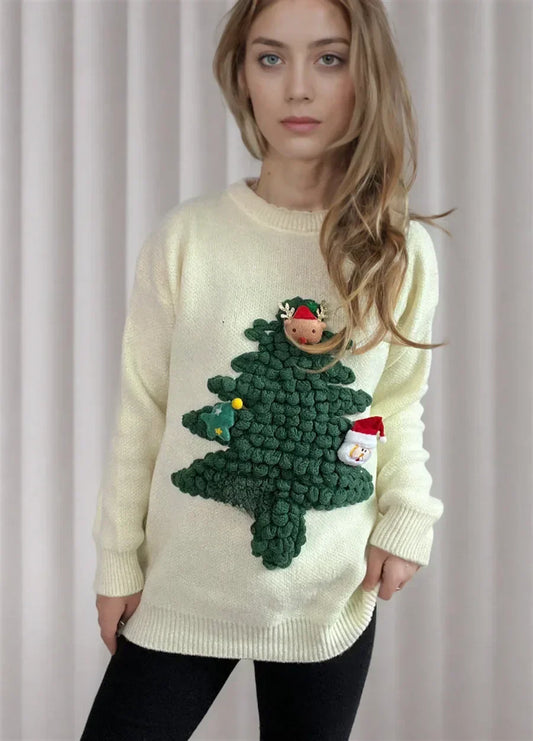 WOLFFMODE Ugly Christmas Sweater – Cozy Jumper with 3D Details and Christmas Motifs