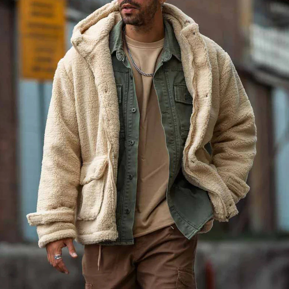 Männer Kapuzenjacke aus weichem Teddyfell von WOLFFMODE