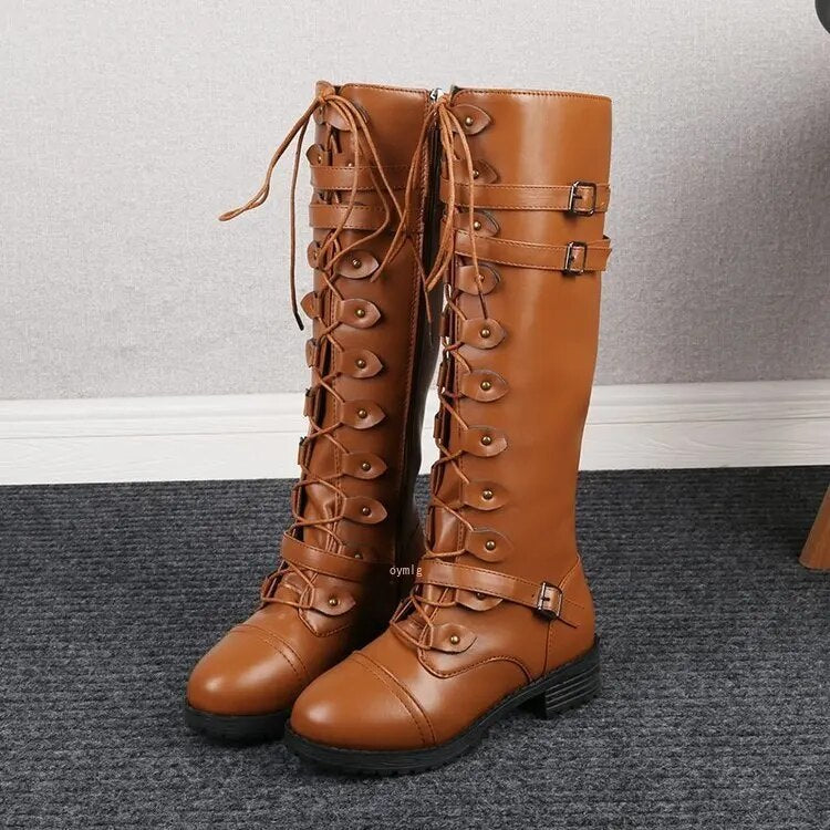 Vintage Schnürstiefel mit Schnalle