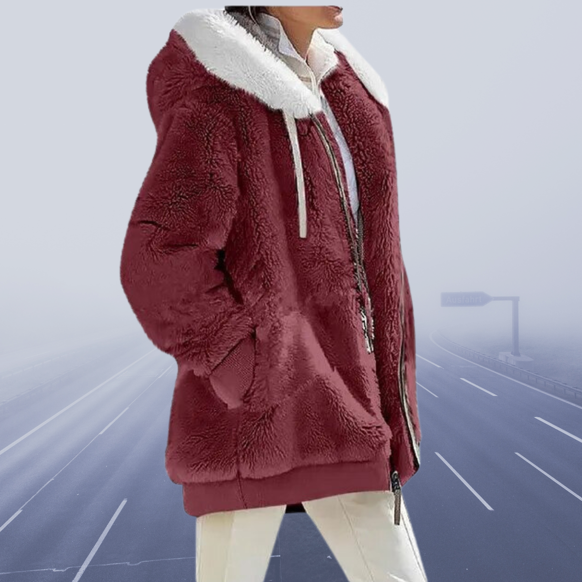 Weiche, warme Winterjacke mit figurbetonter Passform