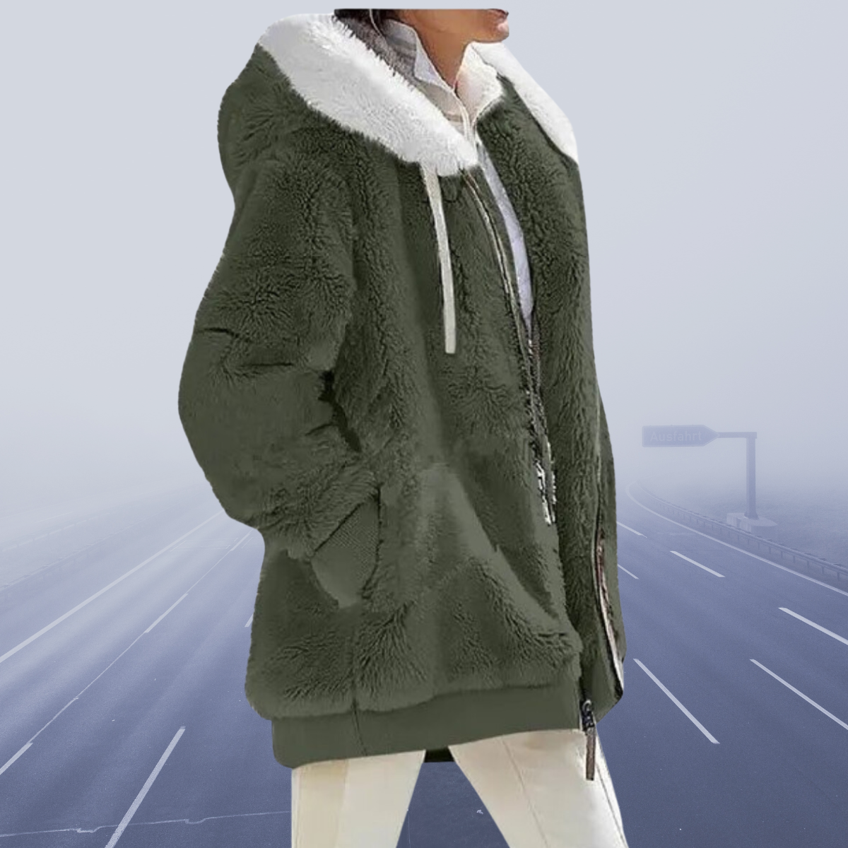 Weiche, warme Winterjacke mit figurbetonter Passform