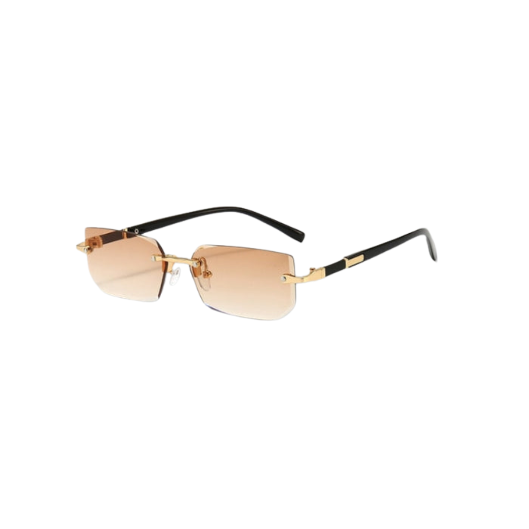 Modern Frameless Retro WolffMode Rectangular Sunglasses