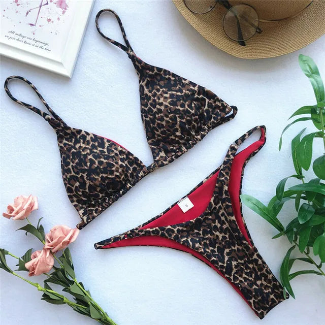 Luxury Leopard Print Summer Bikini Set by Wolffmode