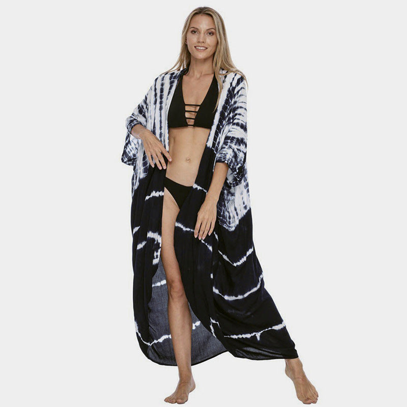 WOLFFMODE Elegant Beach Cover-Up Dress for Sun Protection