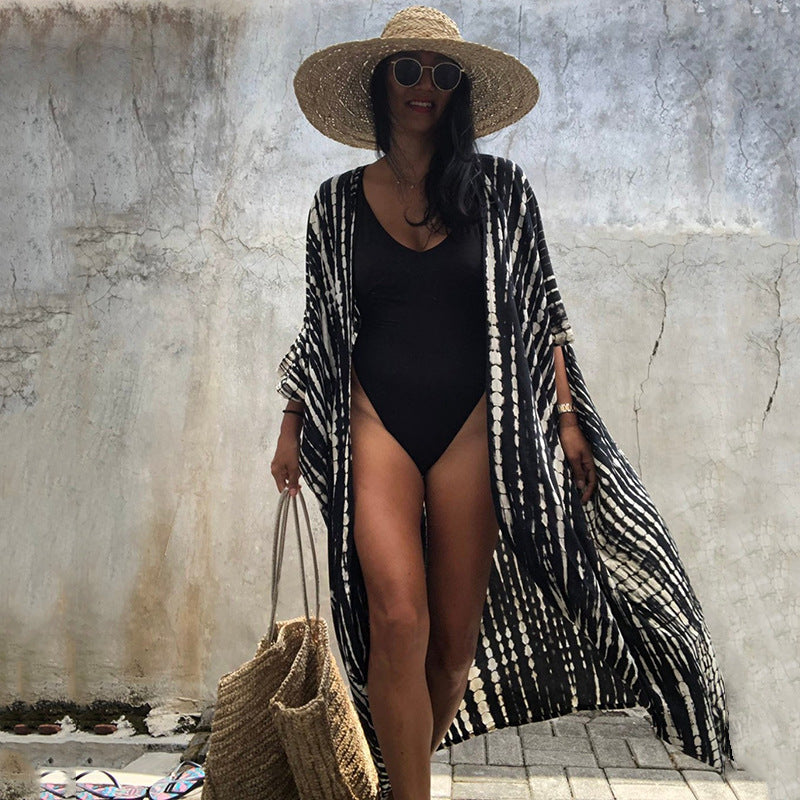 WOLFFMODE Elegant Beach Cover-Up Dress for Sun Protection