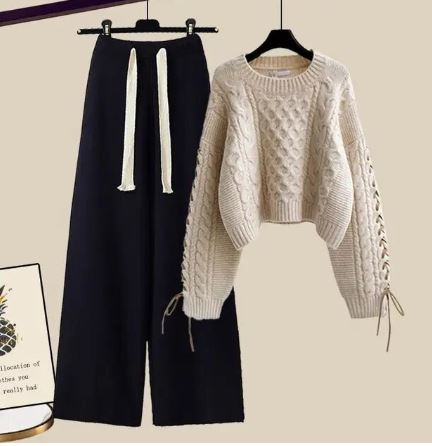 Loungewear Set: Oversized Sweater and Wide-Leg Pants