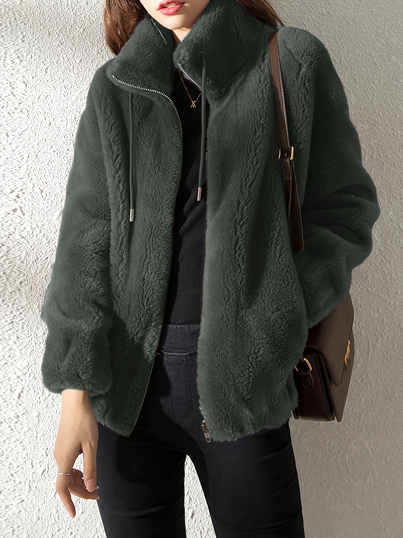 Wolffmode Teddyjacke mit Schnürzug und Zipper