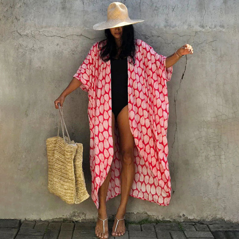 WOLFFMODE Elegant Beach Cover-Up Dress for Sun Protection