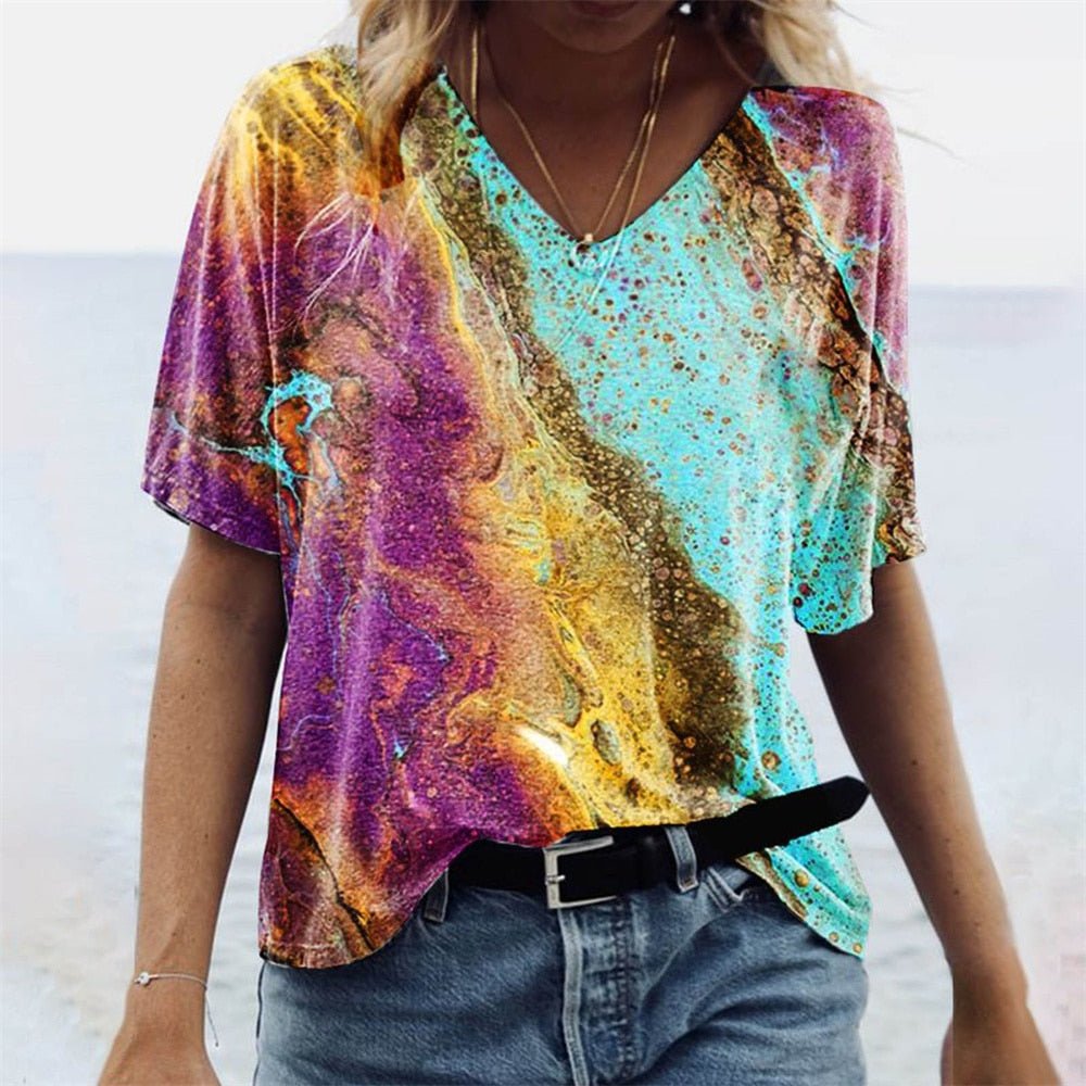 Boho-Style Damen T-Shirt Carnale - Originell