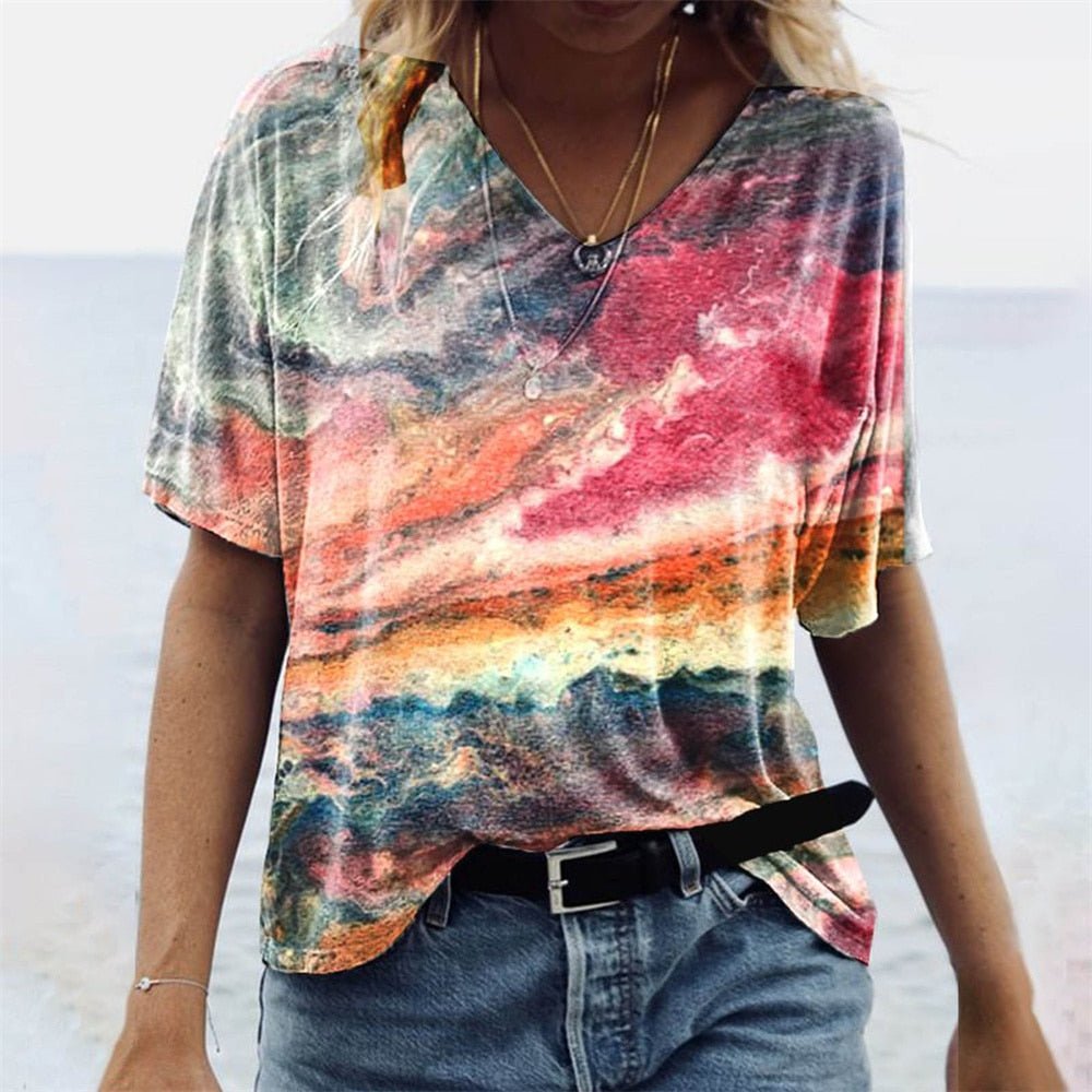 Boho-Style Damen T-Shirt Carnale - Originell