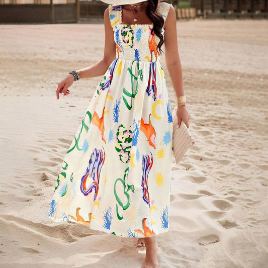 Buntes Maxikleid für den Strand von WolffMode