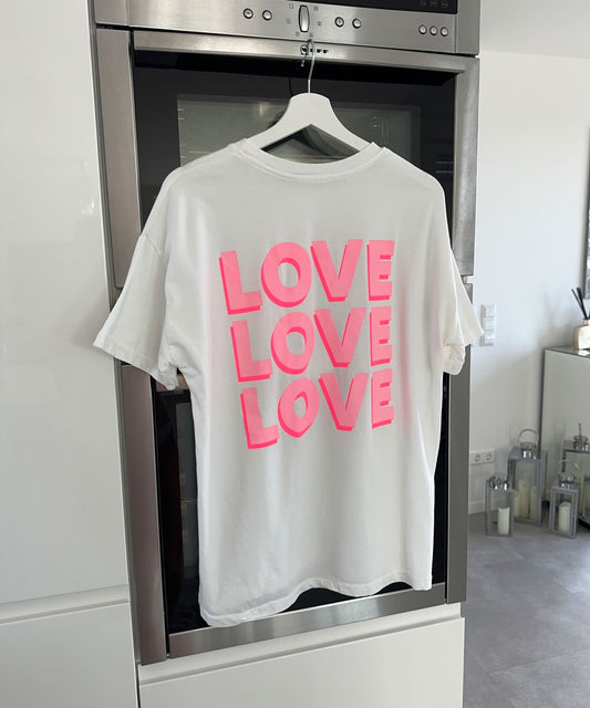 White Love Script Shirt