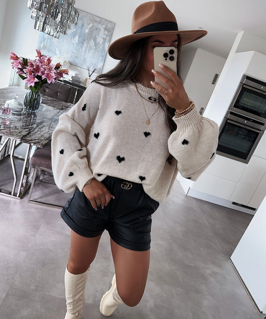 Joslin Cream Black Pullover