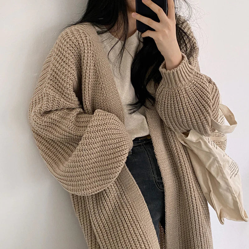 Oversized Cable-Knit Cardigan by WolffMode