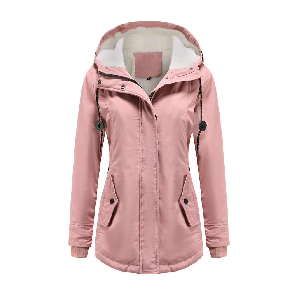 Womens hooded parka, warm winter coat