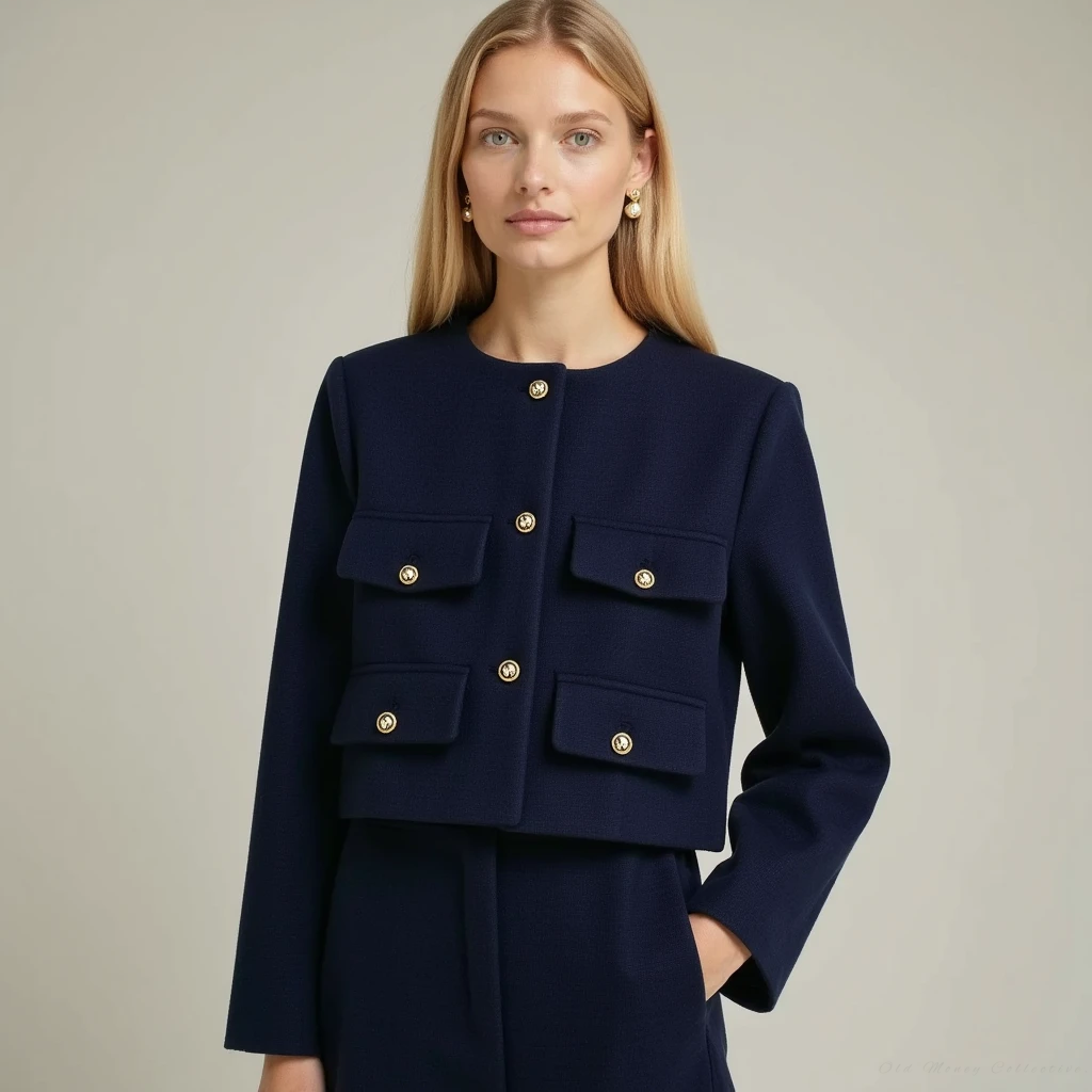 Elegant, winter-ready cropped blazer for women by WOLFFMODE.