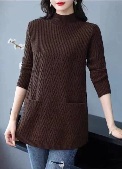 Pullover für Damen mit hohem Kragen