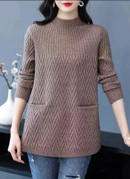 Pullover für Damen mit hohem Kragen