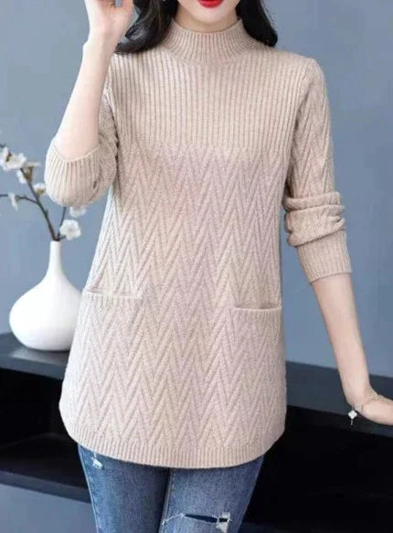 Pullover für Damen mit hohem Kragen