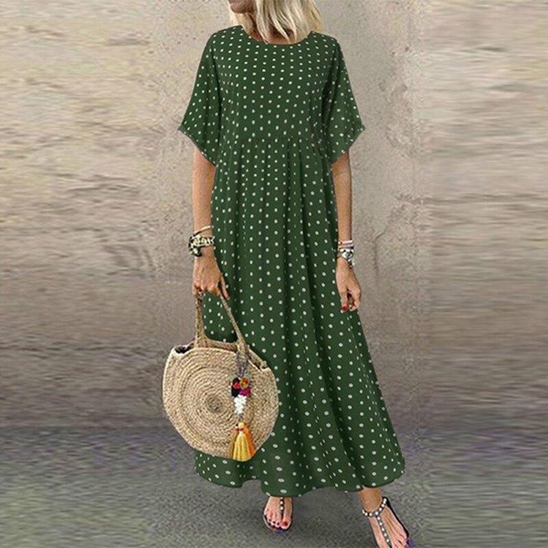 Gepunktetes Maxikleid