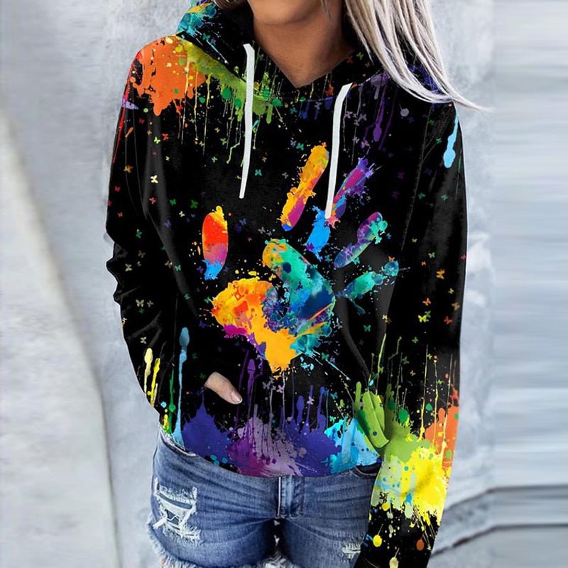 Casual WOLF Digital Print Sweatshirt