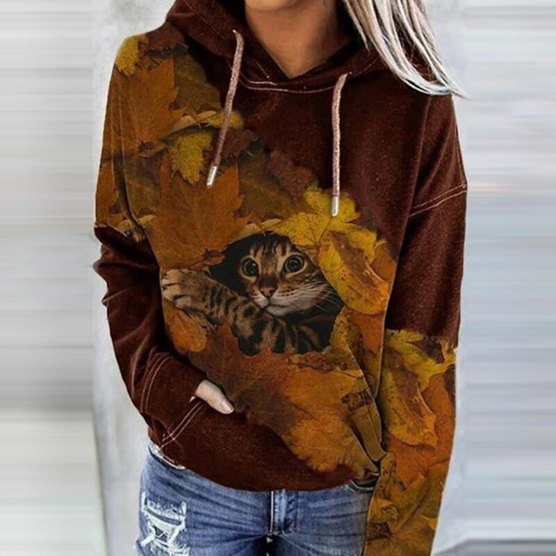 Casual WOLF Digital Print Sweatshirt