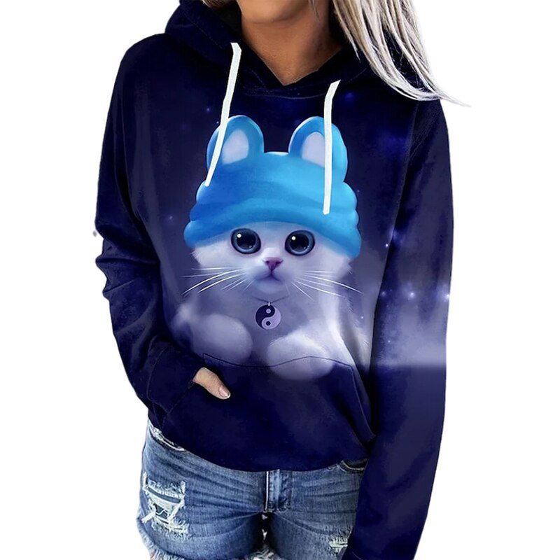 Casual WOLF Digital Print Sweatshirt