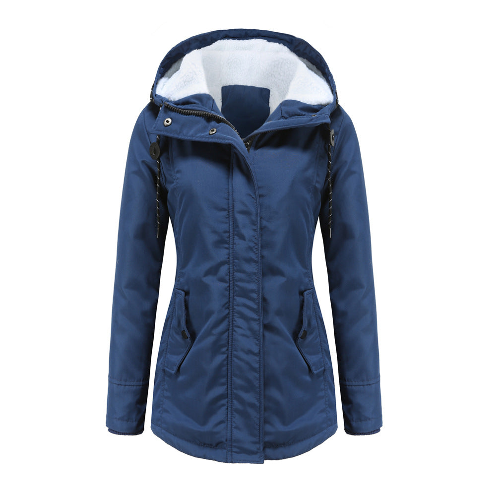 Womens hooded parka, warm winter coat